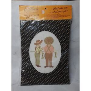 Paragon Needlecraft Needlepoint Calico Kit 5035 w/ Mat Country Farmer